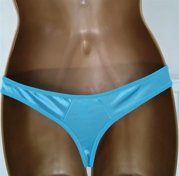 Grote foto gesatineerde string in prachtige blauwe kleur kleding dames ondergoed en lingerie