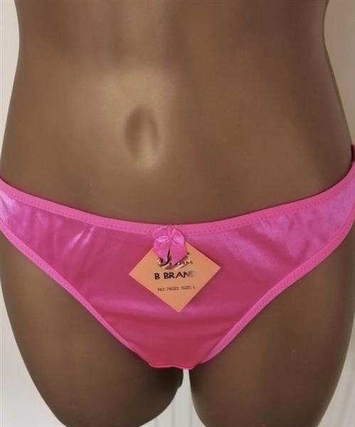 Grote foto gesatineerde string in zachte fuchsia kleur kleding dames ondergoed en lingerie