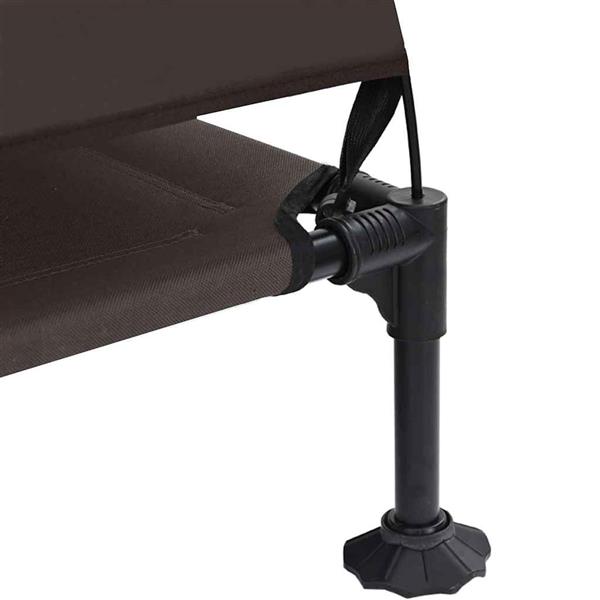 Grote foto vidaxl verhoogd hondenbed bruin 127 x 81 x 108 cm stof en staal dieren en toebehoren toebehoren