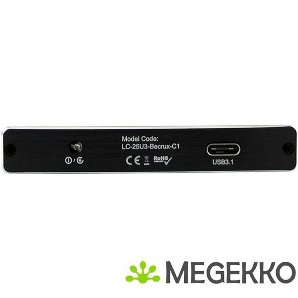 Grote foto lc power lc 25u3 becrux c1 hdd enclosure 2.5 zwart opslagbehuizing computers en software behuizingen en kasten