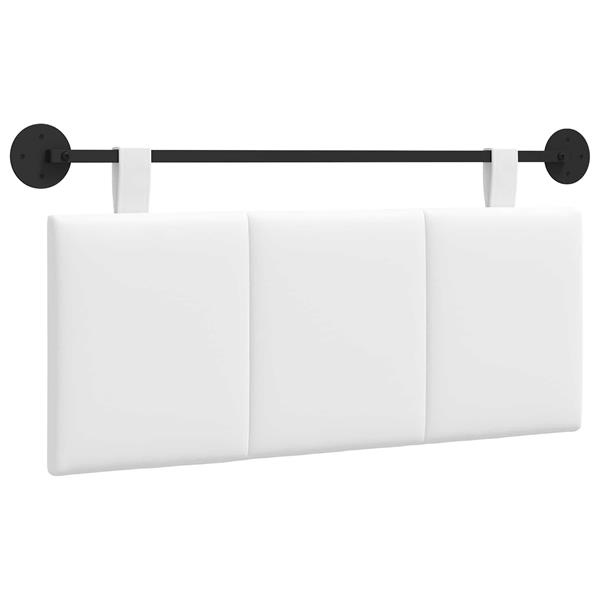 Grote foto vidaxl hangend hoofdeinde wandgemonteerd wit 110 x 55 x 5 cm stof antiek en kunst stoelen en banken
