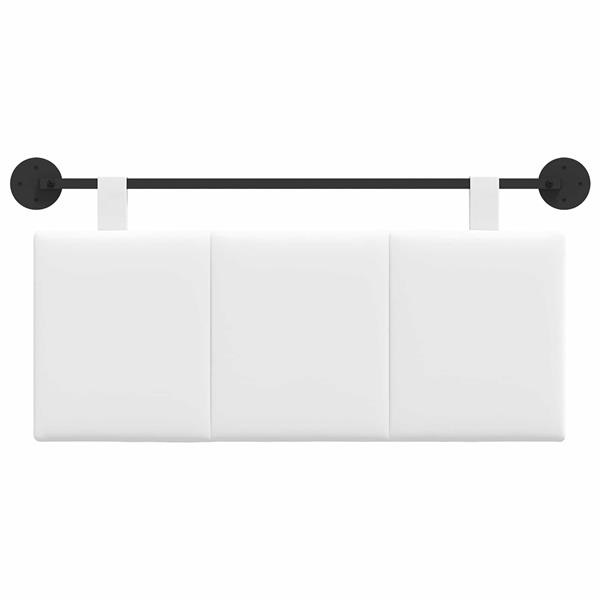 Grote foto vidaxl hangend hoofdeinde wandgemonteerd wit 110 x 55 x 5 cm stof antiek en kunst stoelen en banken