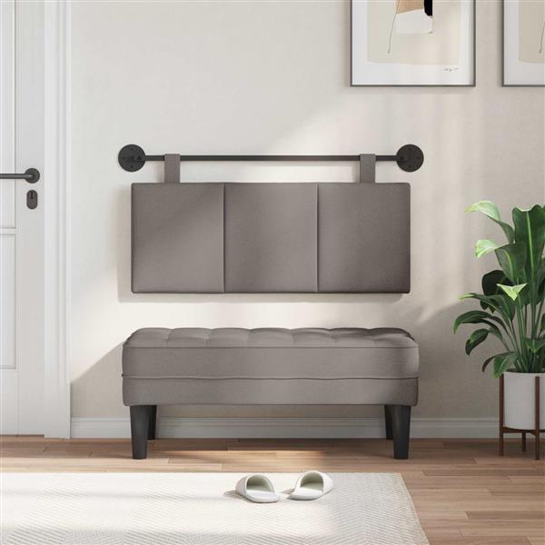 Grote foto vidaxl hangend hoofdeinde taupe stof antiek en kunst stoelen en banken