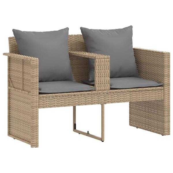 Grote foto vidaxl tuinbankstel met kussen 8 pcs beige en licht grijs poly rattan tuin en terras tuinmeubelen