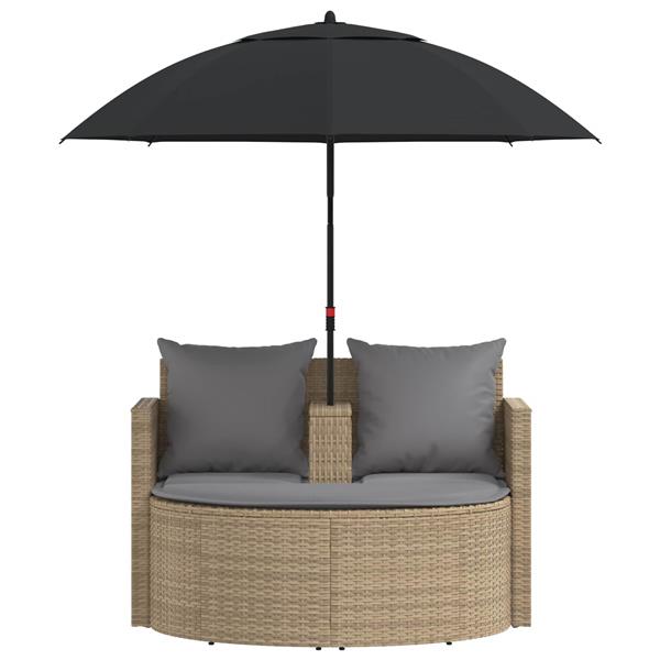 Grote foto vidaxl tuinbankstel met kussen 8 pcs beige en licht grijs poly rattan tuin en terras tuinmeubelen
