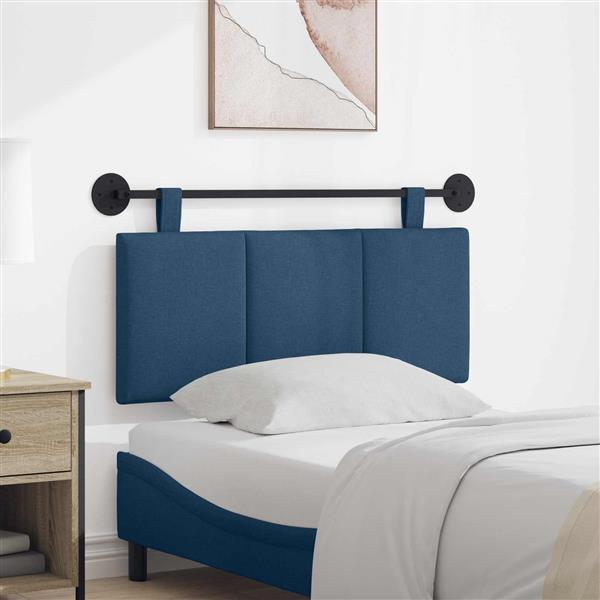 Grote foto vidaxl hangend hoofdeinde wandgemonteerd blauw 110 x 55 x 5 cm stof antiek en kunst stoelen en banken