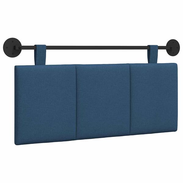Grote foto vidaxl hangend hoofdeinde wandgemonteerd blauw 110 x 55 x 5 cm stof antiek en kunst stoelen en banken