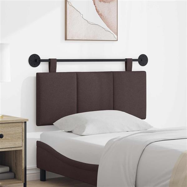 Grote foto vidaxl hangend hoofdeinde gestreept donkerbruin 110 x 55 x 5 cm stof antiek en kunst stoelen en banken