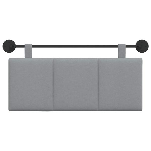 Grote foto vidaxl hangend hoofdeinde gestreept lichtgrijs 110 x 55 x 5 cm stof antiek en kunst stoelen en banken