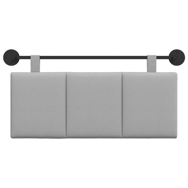 Grote foto vidaxl hangend hoofdeinde gestreept wolkengrijs 110 x 55 x 5 cm stof antiek en kunst stoelen en banken