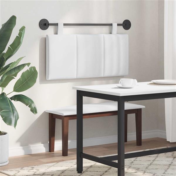 Grote foto vidaxl hangend hoofdeinde wandgemonteerd wit 100 x 55 x 5 cm stof antiek en kunst stoelen en banken