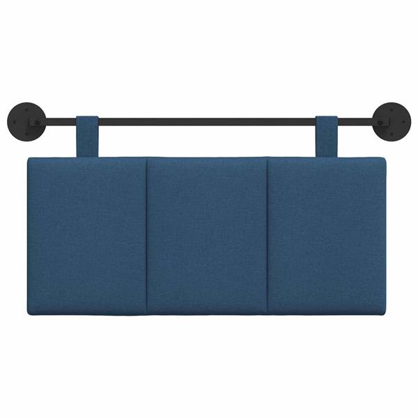 Grote foto vidaxl hangend hoofdeinde wandgemonteerd blauw 100 x 55 x 5 cm stof antiek en kunst stoelen en banken