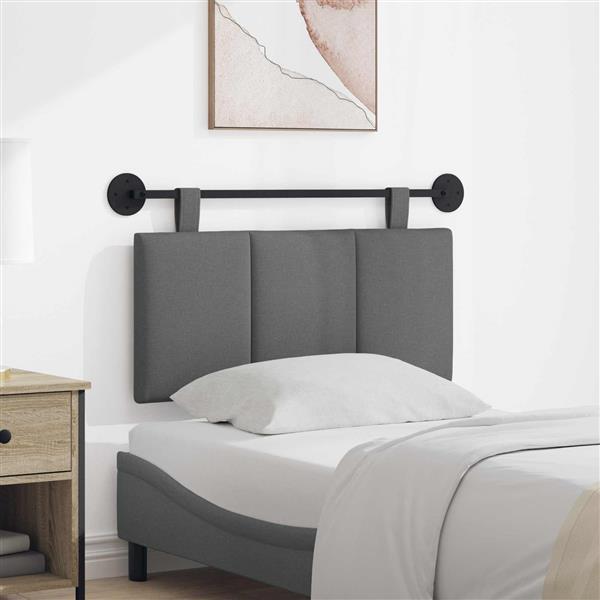 Grote foto vidaxl hangend hoofdeinde gestreept donkergrijs 100 x 55 x 5 cm stof antiek en kunst stoelen en banken