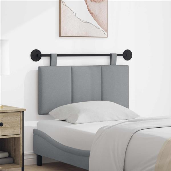 Grote foto vidaxl hangend hoofdeinde gestreept lichtgrijs 100 x 55 x 5 cm stof antiek en kunst stoelen en banken