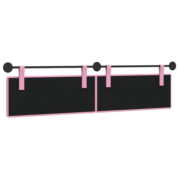 Grote foto vidaxl hangend hoofdeinde wandgemonteerd roze 210 x 55 x 5 cm stof antiek en kunst stoelen en banken