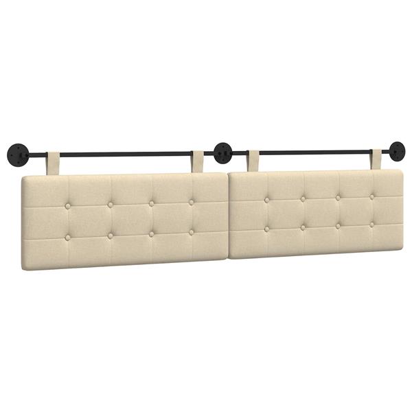 Grote foto vidaxl hangend hoofdeinde wandgemonteerd cr me 210 x 55 x 5 cm stof antiek en kunst stoelen en banken