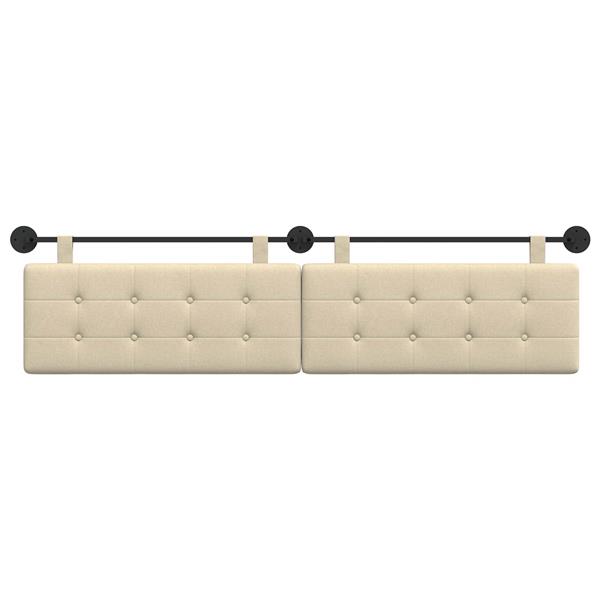 Grote foto vidaxl hangend hoofdeinde wandgemonteerd cr me 210 x 55 x 5 cm stof antiek en kunst stoelen en banken