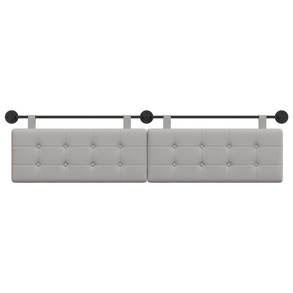 Grote foto vidaxl hangend hoofdeinde wolkengrijs 210 x 55 x 5 cm stof antiek en kunst stoelen en banken