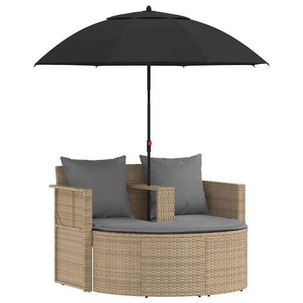 Grote foto vidaxl tuinbankstel met kussen 8 pcs beige en licht grijs poly rattan tuin en terras tuinmeubelen