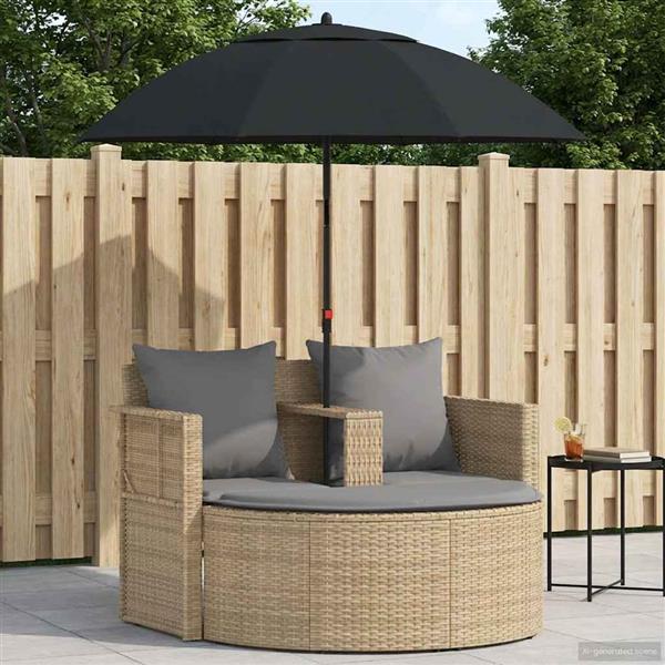 Grote foto vidaxl tuinbankstel met kussen 8 pcs beige en licht grijs poly rattan tuin en terras tuinmeubelen