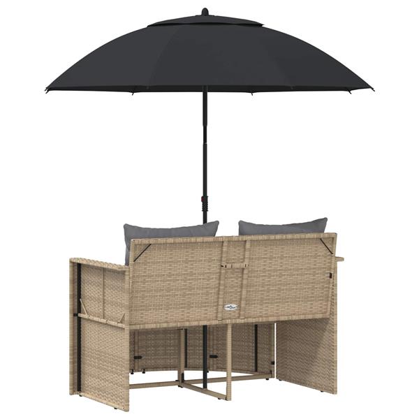 Grote foto vidaxl tuinbankstel met kussen 8 pcs beige en licht grijs poly rattan tuin en terras tuinmeubelen