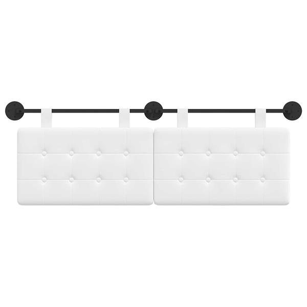 Grote foto vidaxl hangend hoofdeinde wandgemonteerd wit 130 x 55 x 5 cm stof antiek en kunst stoelen en banken