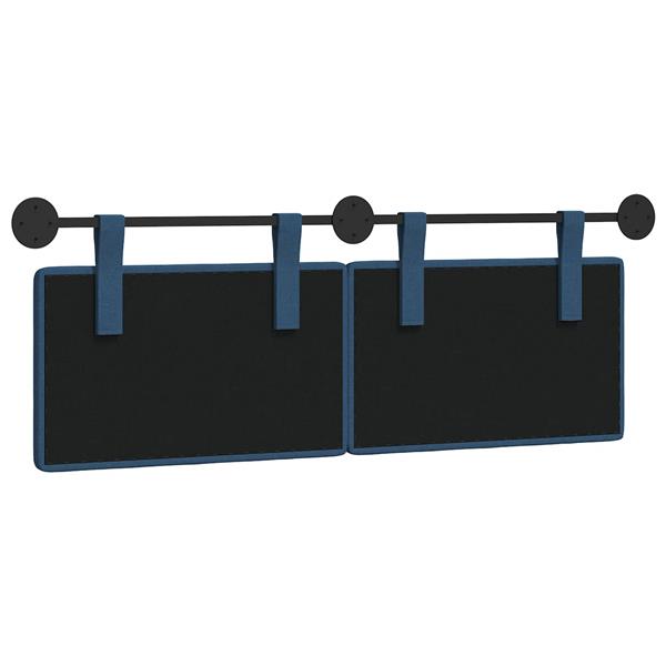 Grote foto vidaxl hangend hoofdeinde wandgemonteerd blauw 130 x 55 x 5 cm stof antiek en kunst stoelen en banken