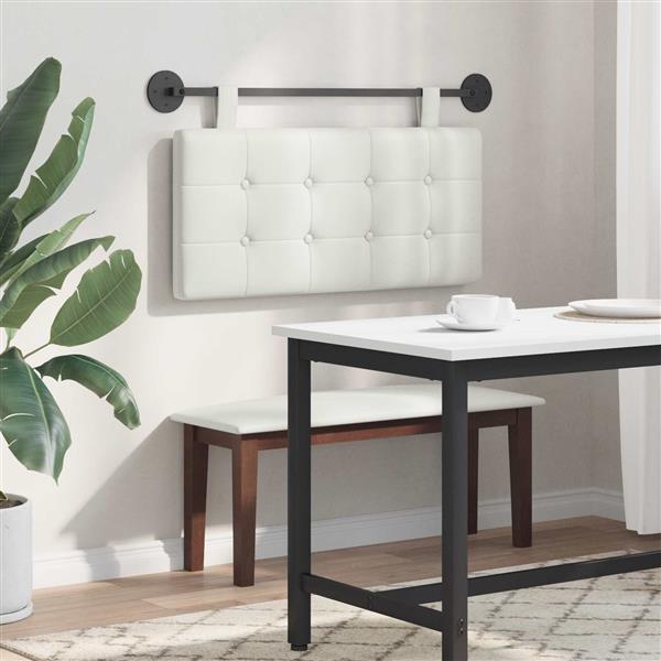 Grote foto vidaxl hangend hoofdeinde wandgemonteerd wit 100 x 55 x 5 cm nep leer antiek en kunst stoelen en banken