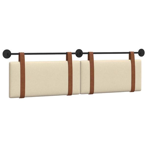 Grote foto vidaxl hangend hoofdeinde effen cr me 190 x 55 x 5 cm antiek pu antiek en kunst stoelen en banken