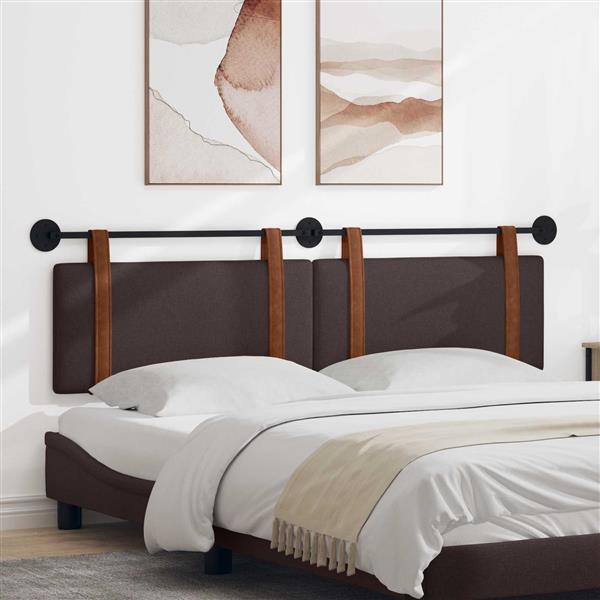 Grote foto vidaxl hangend hoofdeinde effen donkerbruin 190 x 55 x 5 cm antiek pu antiek en kunst stoelen en banken