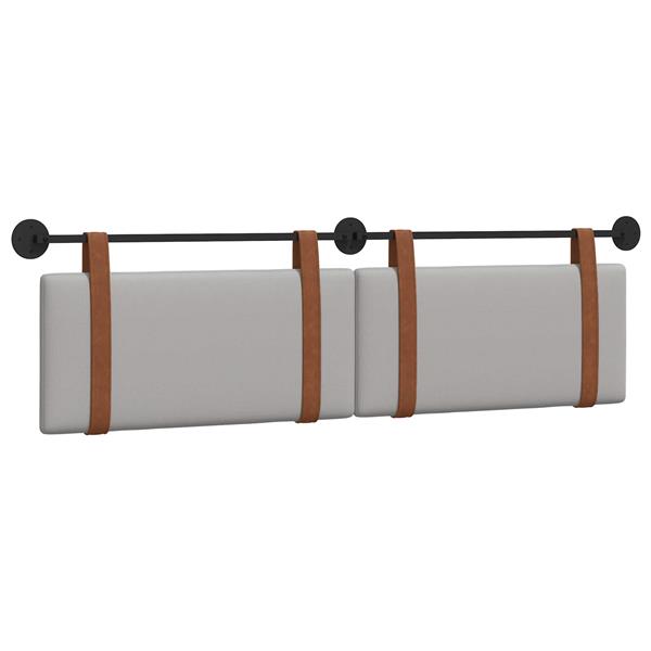 Grote foto vidaxl hangend hoofdeinde effen wolkengrijs 190 x 55 x 5 cm antiek pu antiek en kunst stoelen en banken