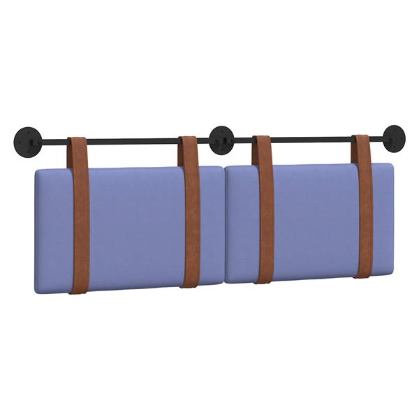 Grote foto vidaxl hangend hoofdeinde effen jeans blauw 150 x 55 x 5 cm antiek pu antiek en kunst stoelen en banken