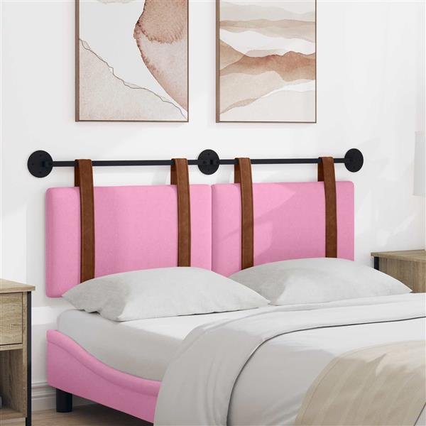 Grote foto vidaxl hangend hoofdeinde effen roze 150 x 55 x 5 cm antiek pu antiek en kunst stoelen en banken