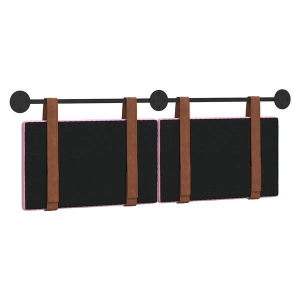 Grote foto vidaxl hangend hoofdeinde effen roze 150 x 55 x 5 cm antiek pu antiek en kunst stoelen en banken