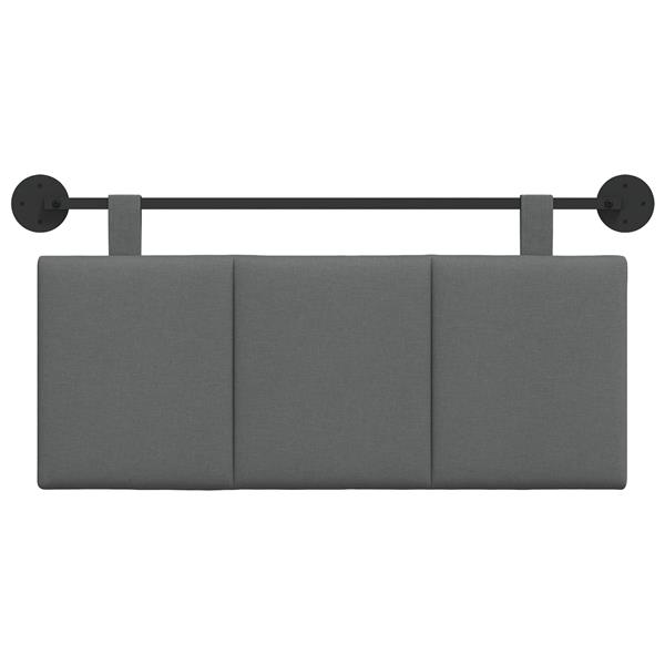 Grote foto vidaxl hangend hoofdeinde gestreept donkergrijs 110 x 55 x 5 cm stof antiek en kunst stoelen en banken