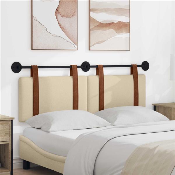 Grote foto vidaxl hangend hoofdeinde effen cr me 150 x 55 x 5 cm antiek pu antiek en kunst stoelen en banken