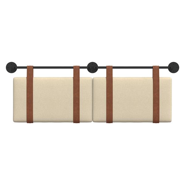 Grote foto vidaxl hangend hoofdeinde effen cr me 150 x 55 x 5 cm antiek pu antiek en kunst stoelen en banken