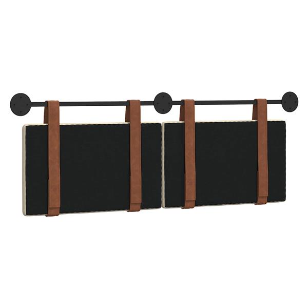 Grote foto vidaxl hangend hoofdeinde effen cr me 150 x 55 x 5 cm antiek pu antiek en kunst stoelen en banken