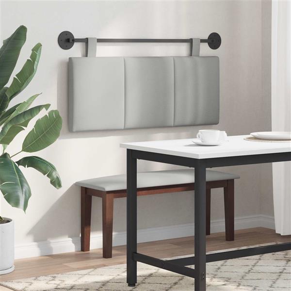 Grote foto vidaxl hangend hoofdeinde gestreept wolkengrijs 110 x 55 x 5 cm stof antiek en kunst stoelen en banken