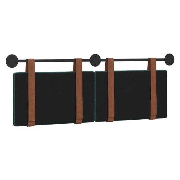 Grote foto vidaxl hangend hoofdeinde effen donkergroen 150 x 55 x 5 cm antiek pu antiek en kunst stoelen en banken