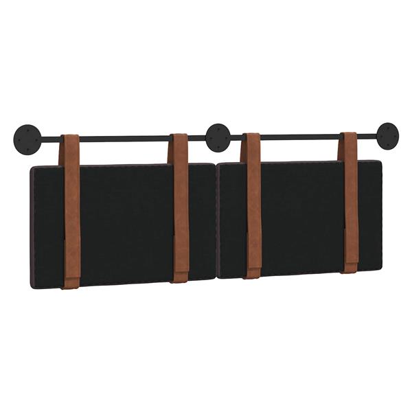 Grote foto vidaxl hangend hoofdeinde effen donkerbruin 150 x 55 x 5 cm antiek pu antiek en kunst stoelen en banken