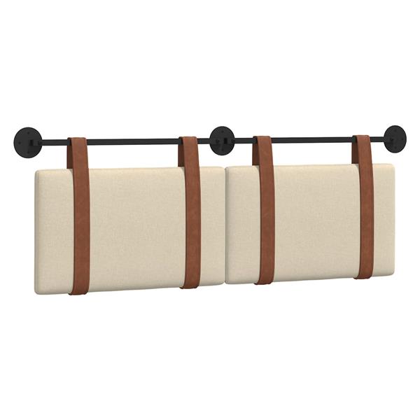 Grote foto vidaxl hangend hoofdeinde effen cr me 130 x 55 x 5 cm antiek pu antiek en kunst stoelen en banken