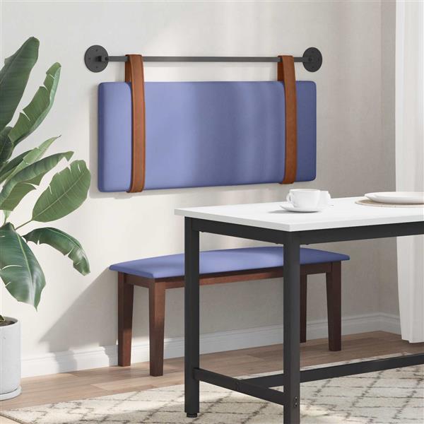 Grote foto vidaxl hangend hoofdeinde effen jeans blauw 110 x 55 x 5 cm antiek pu antiek en kunst stoelen en banken