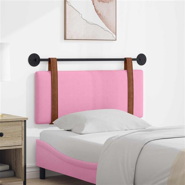 Grote foto vidaxl hangend hoofdeinde effen roze 110 x 55 x 5 cm antiek pu antiek en kunst stoelen en banken