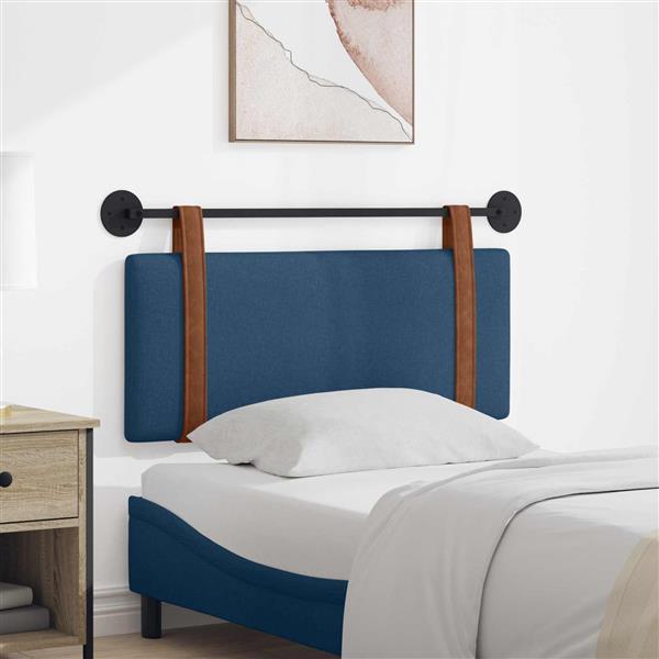 Grote foto vidaxl hangend hoofdeinde effen blauw 110 x 55 x 5 cm antiek pu antiek en kunst stoelen en banken