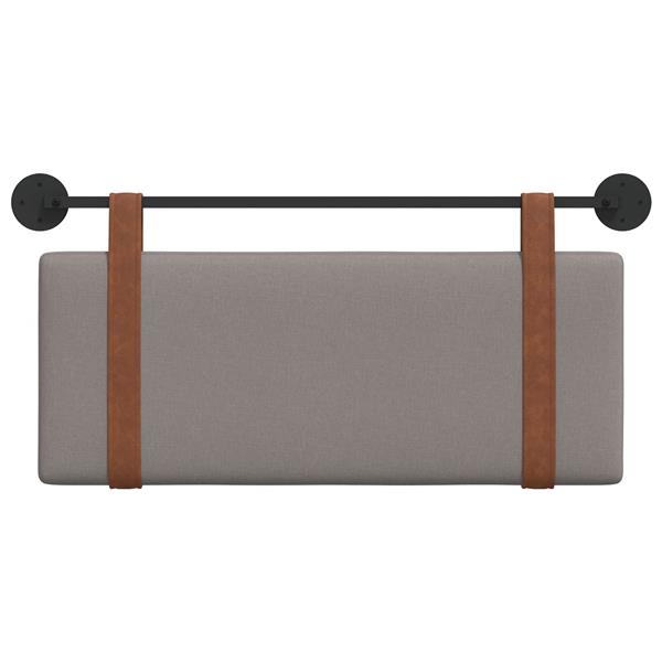 Grote foto vidaxl hangend hoofdeinde effen taupe 110 x 55 x 5 cm antiek pu antiek en kunst stoelen en banken