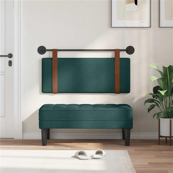 Grote foto vidaxl hangend hoofdeinde effen donkergroen 110 x 55 x 5 cm antiek pu antiek en kunst stoelen en banken