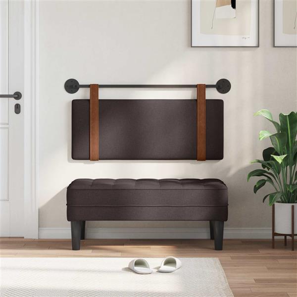 Grote foto vidaxl hangend hoofdeinde effen donkerbruin 110 x 55 x 5 cm antiek pu antiek en kunst stoelen en banken