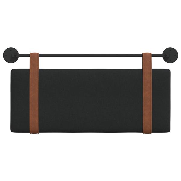 Grote foto vidaxl hangend hoofdeinde effen zwart 110 x 55 x 5 cm antiek pu antiek en kunst stoelen en banken