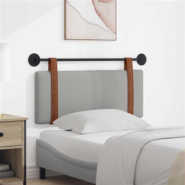 Grote foto vidaxl hangend hoofdeinde effen wolkengrijs 110 x 55 x 5 cm antiek pu antiek en kunst stoelen en banken